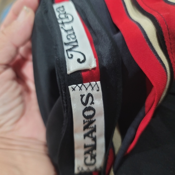 James GALANOS for MARTHA Vintage 80s Silk Striped Dress - MINT - Fits Sz 6 - Picture 8 of 11